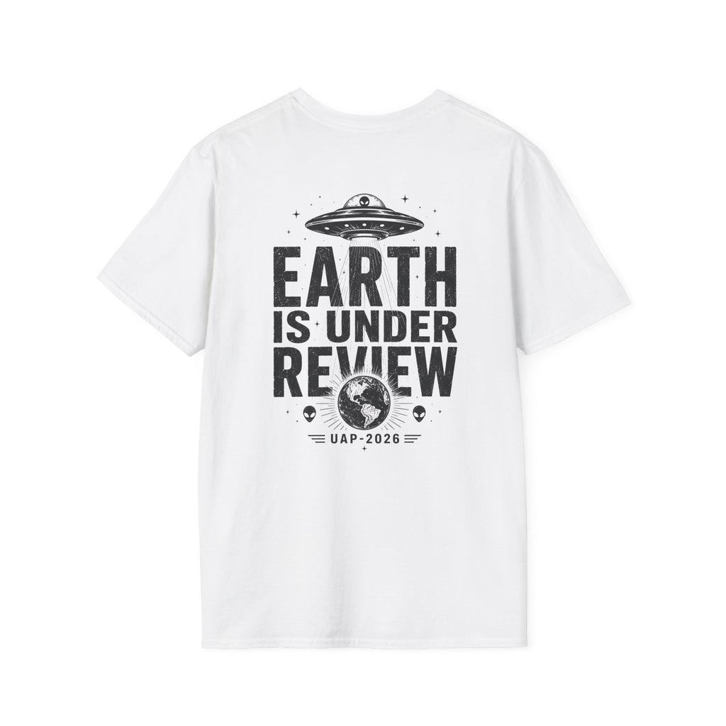 Earth Is Under Review T-Shirt — UFO Alien Abduction Graphic Tee (UAP 2026)