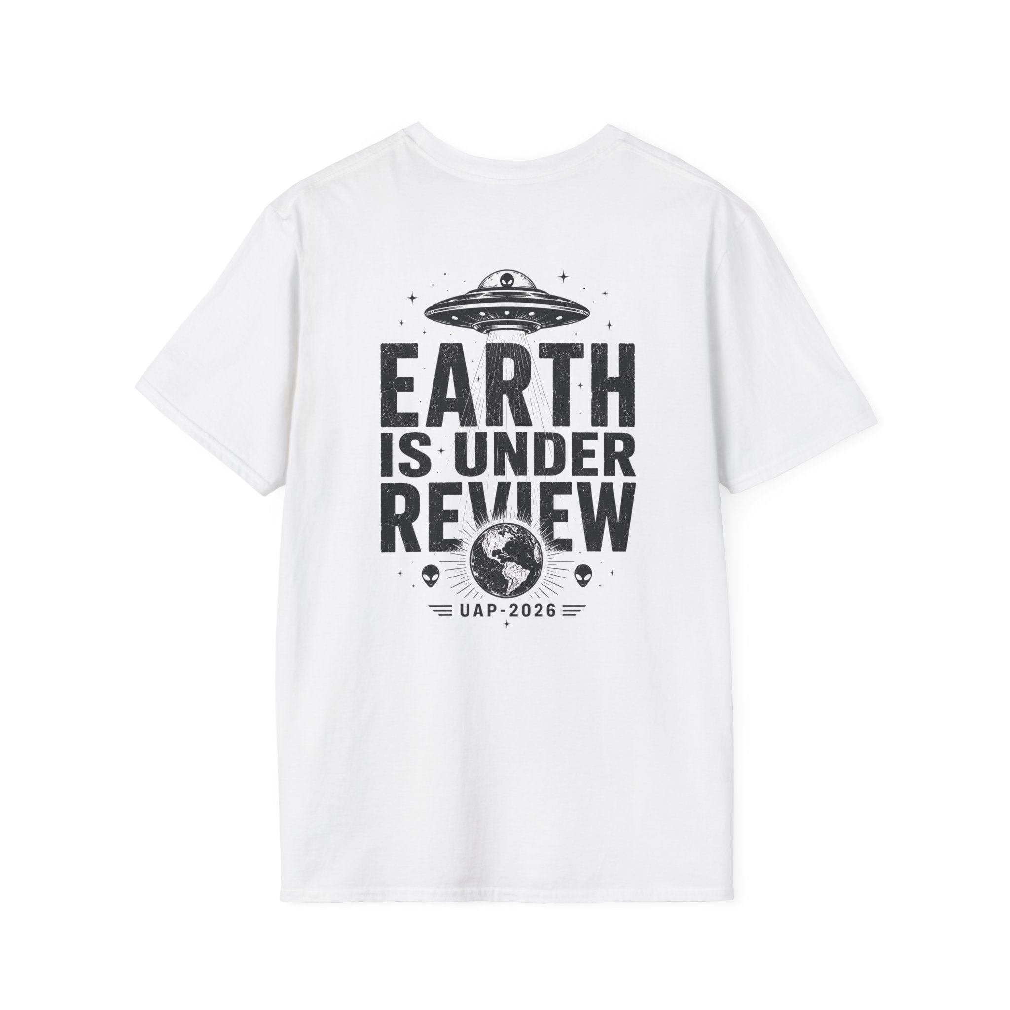 Earth Is Under Review T-Shirt — UFO Alien Abduction Graphic Tee (UAP 2026)
