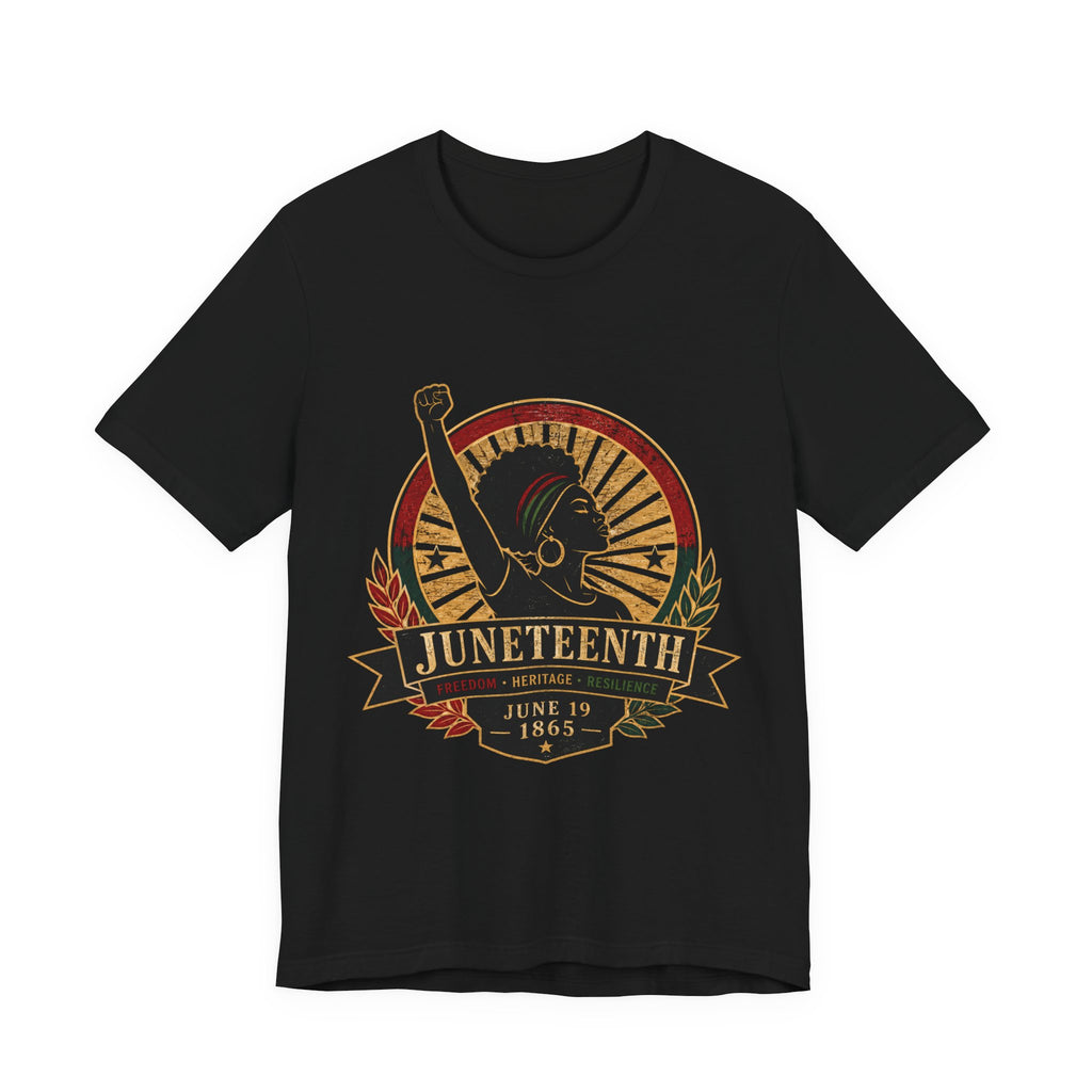 Juneteenth 1865 Shirt, Black Woman Fist Tee, Freedom Heritage Gift, June 19 Celebration