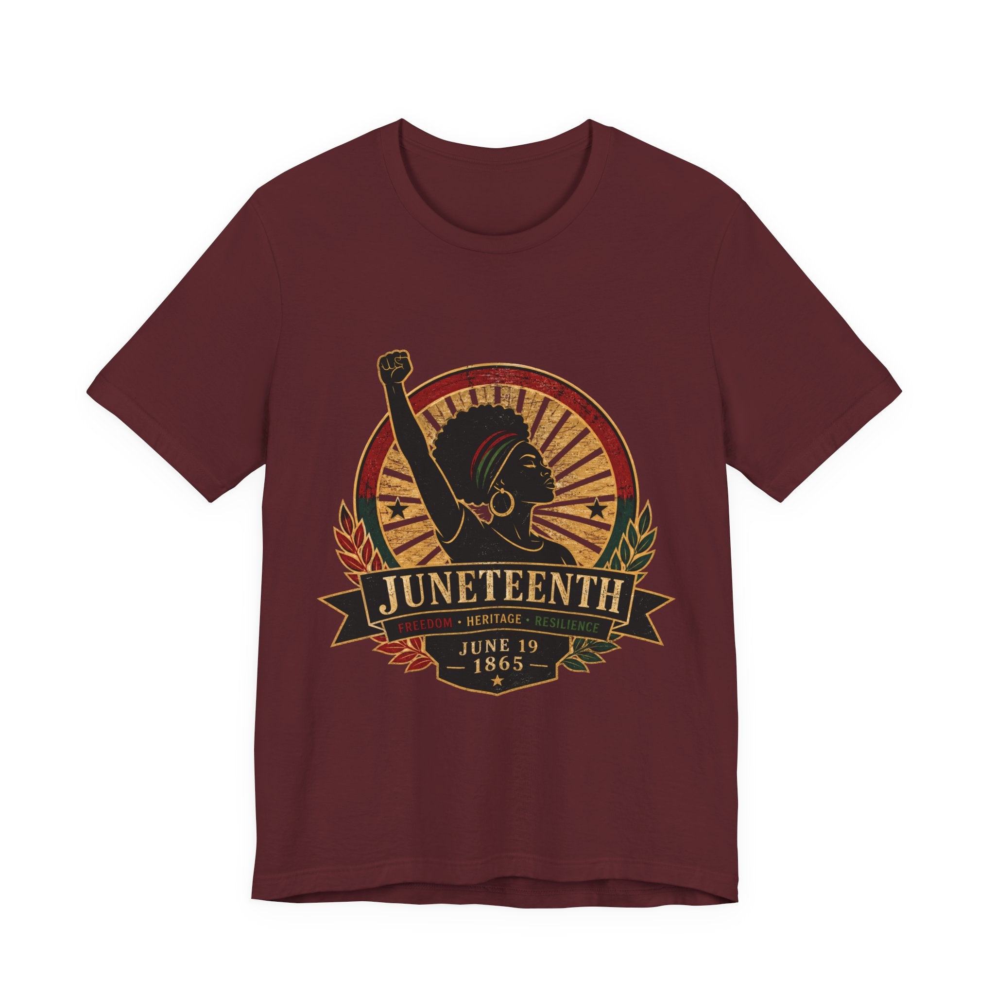 Juneteenth 1865 Shirt, Black Woman Fist Tee, Freedom Heritage Gift, June 19 Celebration