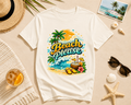 Beach Please T-Shirt, Tropical Summer Graphic Tee, Palm Tree Beach Shirt, Vacation Shirt