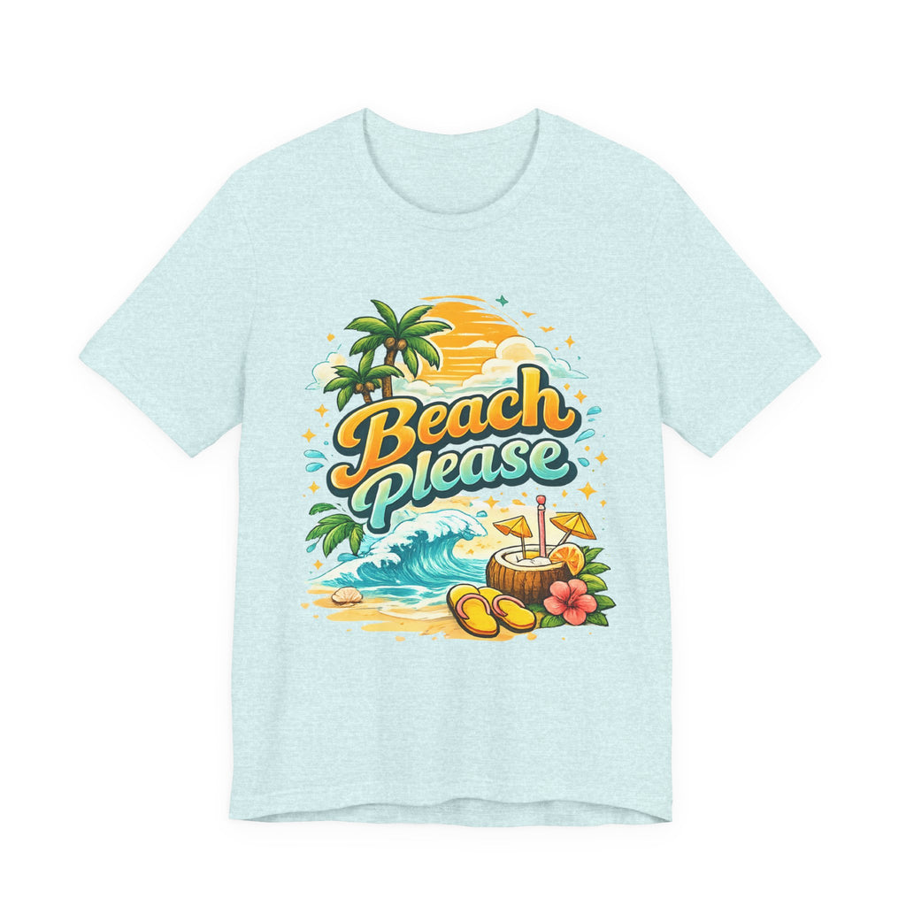 Beach Please T-Shirt, Tropical Summer Graphic Tee, Palm Tree Beach Shirt, Vacation Shirt
