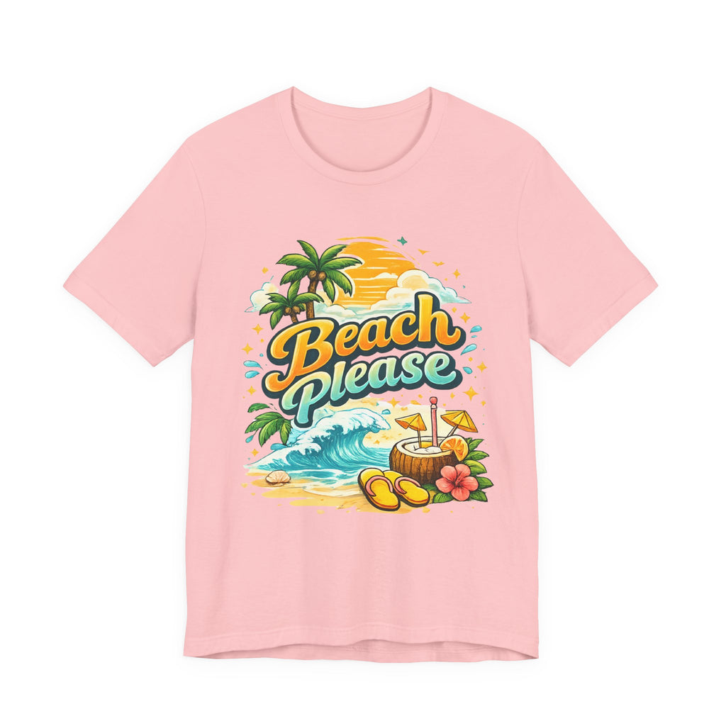 Beach Please T-Shirt, Tropical Summer Graphic Tee, Palm Tree Beach Shirt, Vacation Shirt