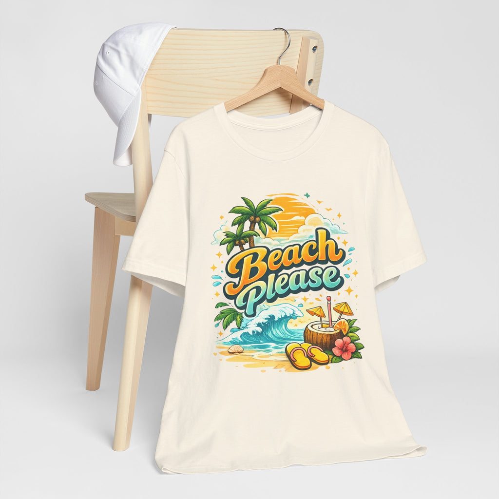 Beach Please T-Shirt, Tropical Summer Graphic Tee, Palm Tree Beach Shirt, Vacation Shirt