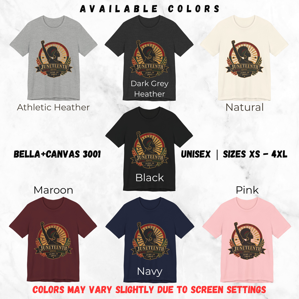 Juneteenth 1865 Shirt, Black Woman Fist Tee, Freedom Heritage Gift, June 19 Celebration